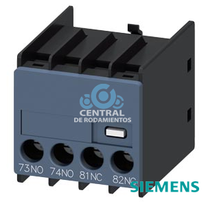 bloque de contactos auxiliares, por el frente, 1 NA + 1 NC, 73/74, 81/82, circuito: 1 NA, 1 NC, entrada de cables por abajo, borne de tornillo, para contactores 3RT2 y contactores auxiliares 3RH2