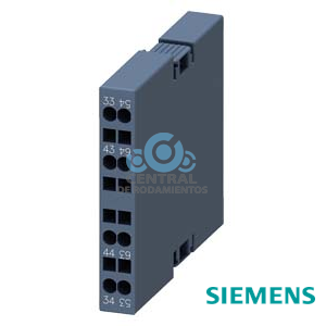 bloque de contactos auxiliares, lateral, 2 NA, izquierda: 53/54, 63/64, derecha: 33/34, 43/44, circuito: 1 NA, 1 NA, borne de resorte, para contactores 3RT2 y contactores auxiliares 3RH2