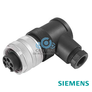 24 V conector hembra - 7/8" acodado 5 polos máximo 1,5 mm2 con bornes de tornillo Diámetro de cable 6...8,7 mm Intensidad de empleo máx. 9 A IP67 en estado enchufado y estado atornillado