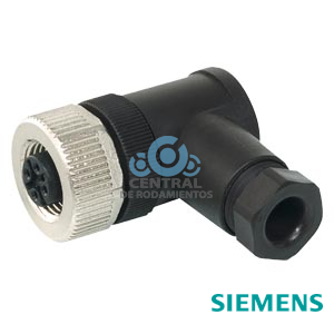 conector hembra M12 acodado borne de tornillo 4 polos máximo 0,75 mm2 con codificación A máximo 4 A