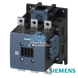 contactor de potencia, AC-3e/AC-3 300 A, 160 kW/400 V AC (50-60 Hz)/DC Uc: 23-26 V tripolar, contactos auxiliares 2 NA + 2 NC accionamiento: convencional circuito ppal.: barra circuito de control y auxiliar: borne de resorte