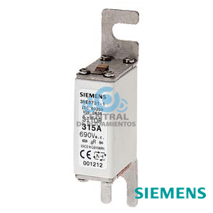 Cartucho de fusibles SITOR, con lengüetas para atornillar, NH000, Entrada: 315 A, aR, Un AC: 690 V, Un DC: 440 V, indicador de fusión superior