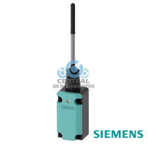 interruptor de posición caja metálica 40 mm según DIN EN 50041 Conexión del aparato 1x (M20 x 1,5) 1NA/1NC contactos de acción brusca cabeza de varilla flexible 142,5 mm de longitud total con vástago de plástico de 50 mm