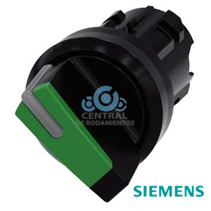 selector, iluminable, 22 mm, redondo, plástico, verde, selector, corto, 2 posiciones O-I, sostenido, ángulo de maniobra 90°, 10:30h/13:30 h