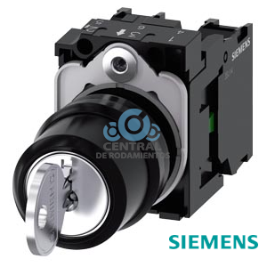 Interruptor de llave RONIS, 22 mm, redondo, plástico, N.º de cerradura SB30, con 2 llaves, 3 posiciones I-O-II, sostenido, 10:30h/12h/13:30 h, extracción de llave I+O+II con soporte, 1 NA, 1 NA, bornes de tornillo, cerraduras especiales posibles: SB31, 421, 455