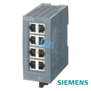 SCALANCE XB008 unmanaged Industrial Ethernet Switch para 10/100 Mbits/s; para configurar pequeñas topologías en estrella y en línea; diagnóstico LED, IP20, 24 V AC/DC fuente de alimentación, con 8 10/100 Mbit/s Twisted Pair Ports con conectores hembra RJ45; manual disponible para su descarga .