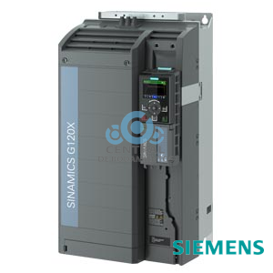 SINAMICS G120X Potencia asignada: 55 kW al 110% 60 s, 100% 240 s sin filtrar 380-480 V 3 AC + 10/-20% 47-63 Hz Temperatura ambiente –20 a +45 °C Tamaño: FSE Grado de protección IP20/UL open Type pintura 3C2 con panel de operador básico Sin ampliación de IO Bus de campo integrado: PROFINET-PN, Ethernet IP