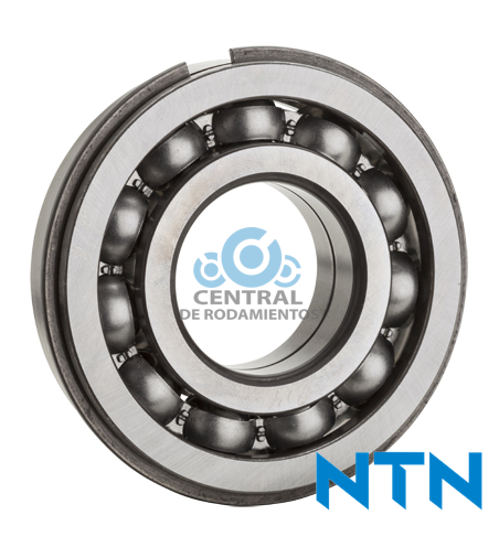 Rodamiento rigido de bolas, 6206NR, Diametro interno 30 mm, Diametro externo 62 mm, Ancho total 16 mm, NTN