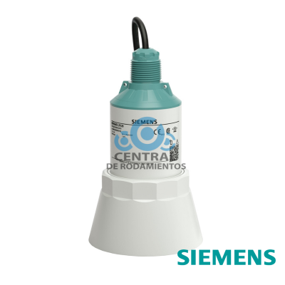 Sensor radar SITRANS LR120 de Siemens, medición sin contacto hasta 30 m, para líquidos y sólidos, con salida 4–20 mA y comunicación HART. 