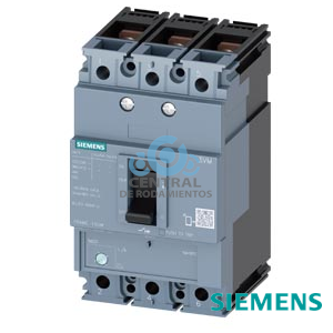 interruptor automático 3VM1 IEC frame 160 clase de poder de corte N Icu=25 kA a 415 V, 3 polos, protección de distribuciones TM220, ATFM, In=125 A protección de sobrecarga Ir=88 A...125 A,