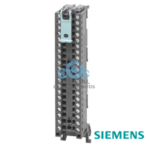 SIMATIC S7-1500, conector frontal bornes de tornillo, 40 polos para módulos de 35 mm de ancho incl. 4 puentes de potencial, y brida