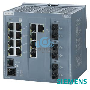 [6GK52133BB002AB2] SCALANCE XB213-3 manageable Layer 2 IE Switch, 13 puertos RJ45 10/100 Mbits/s, 3 puertos FO MM ST, 1 puerto de consola, LED de diagnóstico, variante redundante de fuente de alimentación, con