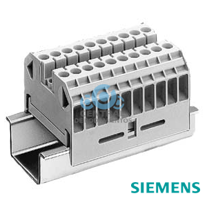 [8WA10110DF21] Borne de paso termoplástico Borne de tornillo en ambos lados Bloque de bornes 10 polos, beige sin nombre 61 mm, tam. 2,5