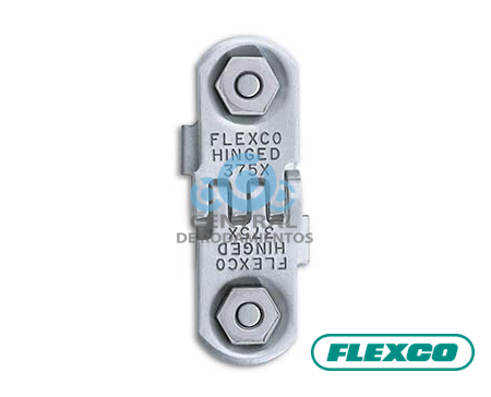 Grapas apernadas abisagradas, 375XJ24NC, Ancho de banda 24 pulgadas, Diametro min. de polea 6 pulgadas, Espesor 6-11 mm, Acero, Flexco